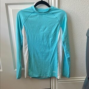 Baleaf Aqua and White Long Sleeve Top